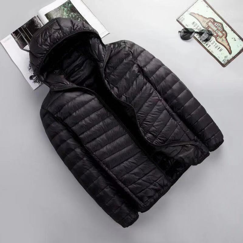 Cotton Outwear Men's Export Men's Lightweight Feather Cotton Outwear Winter Slim Hooded Stand Collar Pure Color Warm Vest Jacket for Men