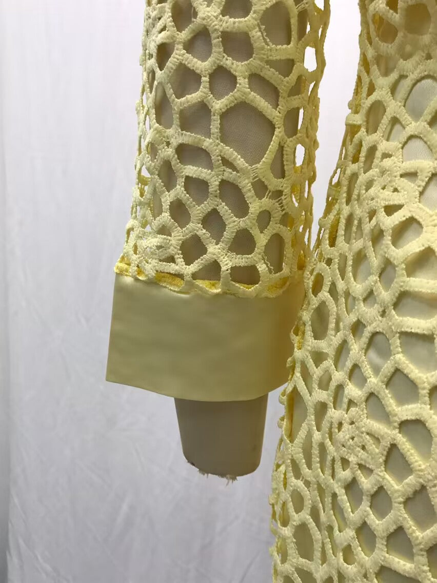 2025 Spot New Women's Color Lace Cardigan Dress Two-Piece Outwear Amazon Wish Export