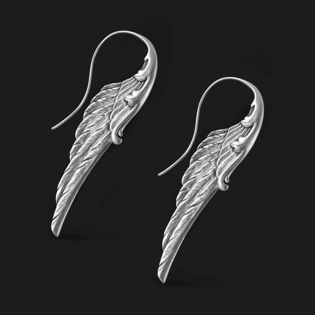 Hecheng Cross-border New Products Exaggerated Angel Wings Pendant Earrings Alloy Hook Earrings