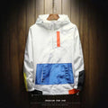 K-Style 2025 New Spring Men's Hooded Jacket Men's Color Matching Trendyy Loose Casual Pullover Baseball Uniform for Men