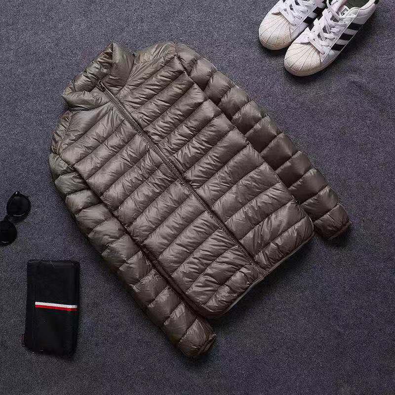 Cotton Outwear Men's Export Men's Lightweight Feather Cotton Outwear Winter Slim Hooded Stand Collar Pure Color Warm Vest Jacket for Men