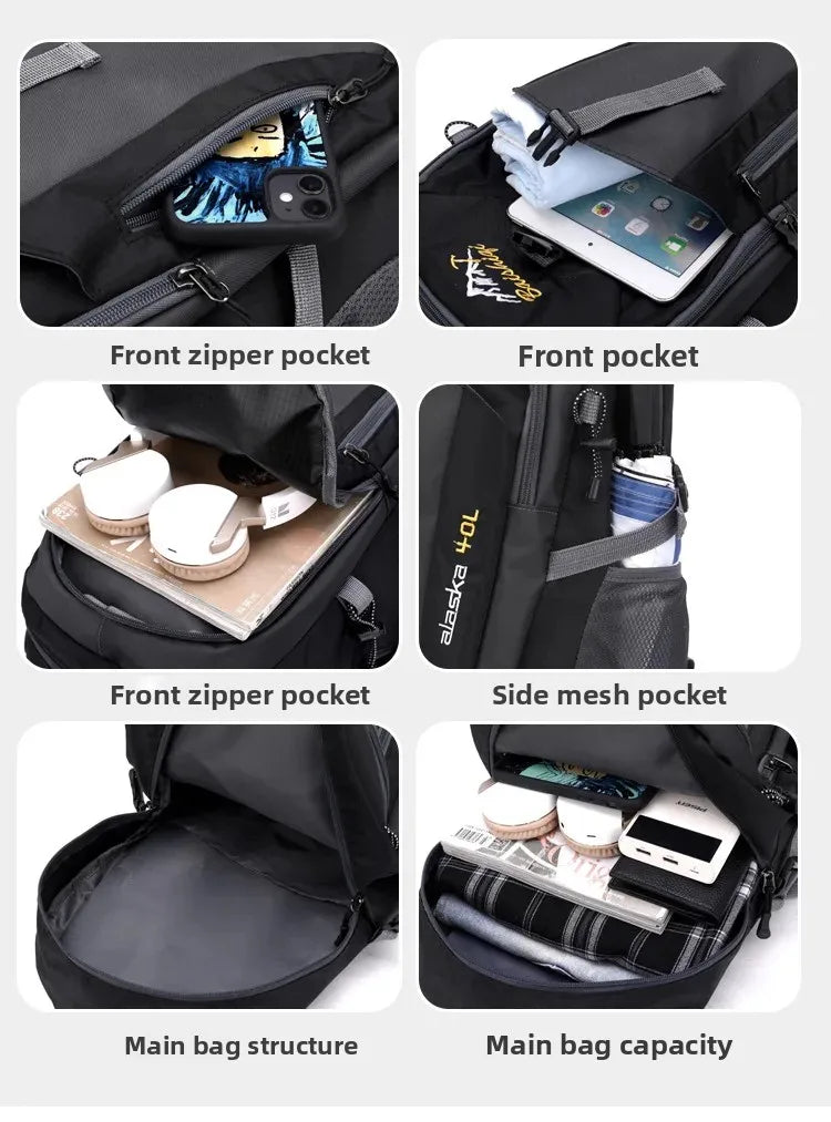 Men's and Women's Travel Backpacks, New Lightweight Outdoor Hiking Bags, Large-Capacity Travel Bags, Camping Storage Backpacks
