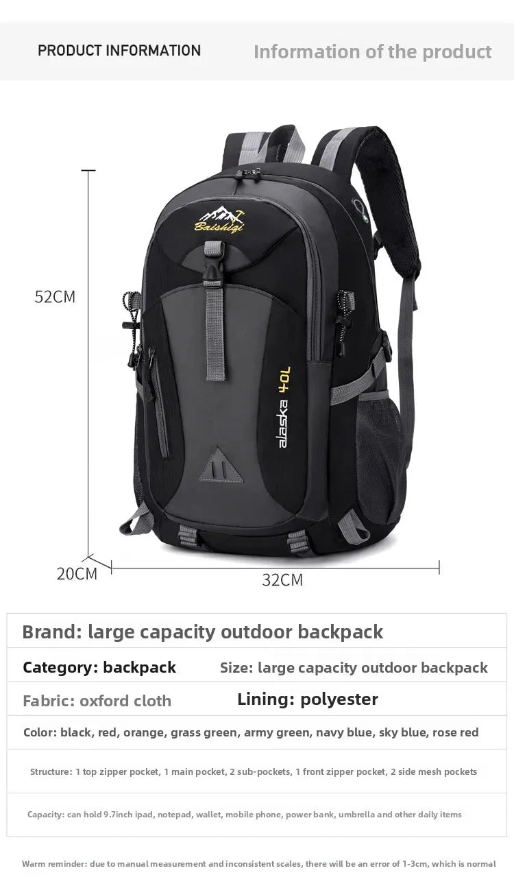 Men's and Women's Travel Backpacks, New Lightweight Outdoor Hiking Bags, Large-Capacity Travel Bags, Camping Storage Backpacks
