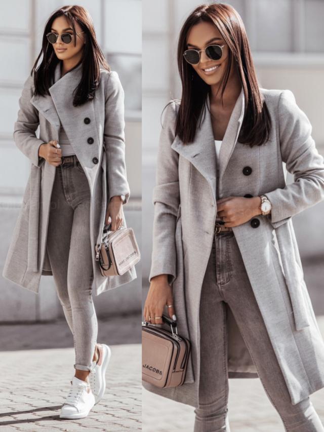2026 Autumn/Winter European and American New Cross-Border Women's Clothing Amazon Woolen Coat Solid Color Tie-Up Mid-Length Woolen Jacket