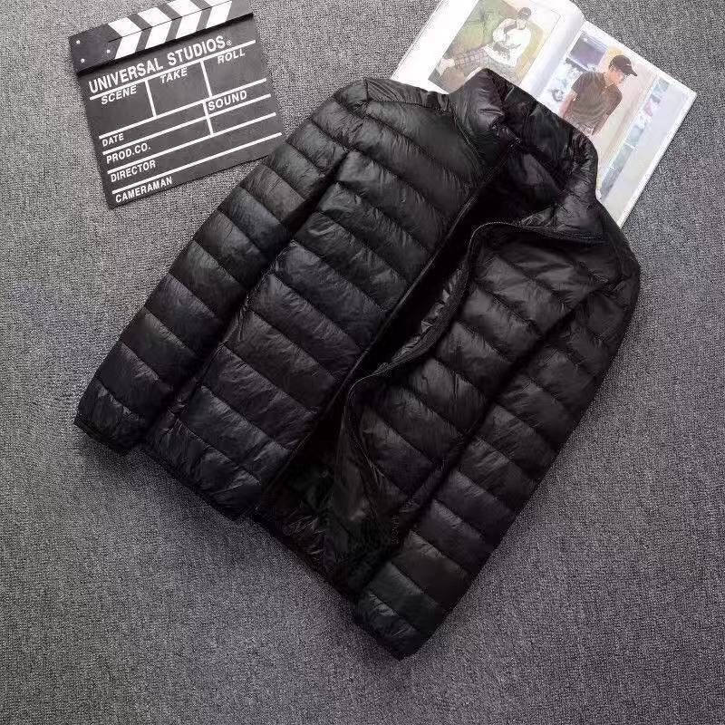Cotton Outwear Men's Export Men's Lightweight Feather Cotton Outwear Winter Slim Hooded Stand Collar Pure Color Warm Vest Jacket for Men