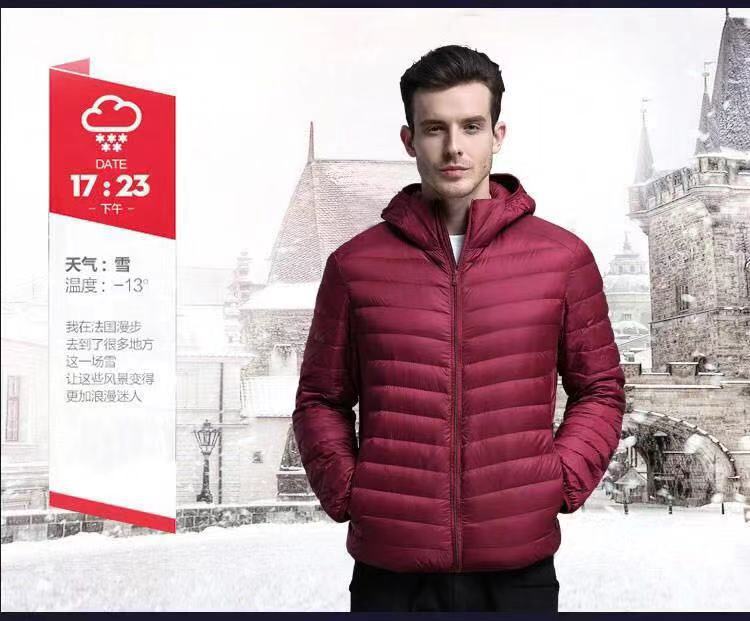 Cotton Outwear Men's Export Men's Lightweight Feather Cotton Outwear Winter Slim Hooded Stand Collar Pure Color Warm Vest Jacket for Men