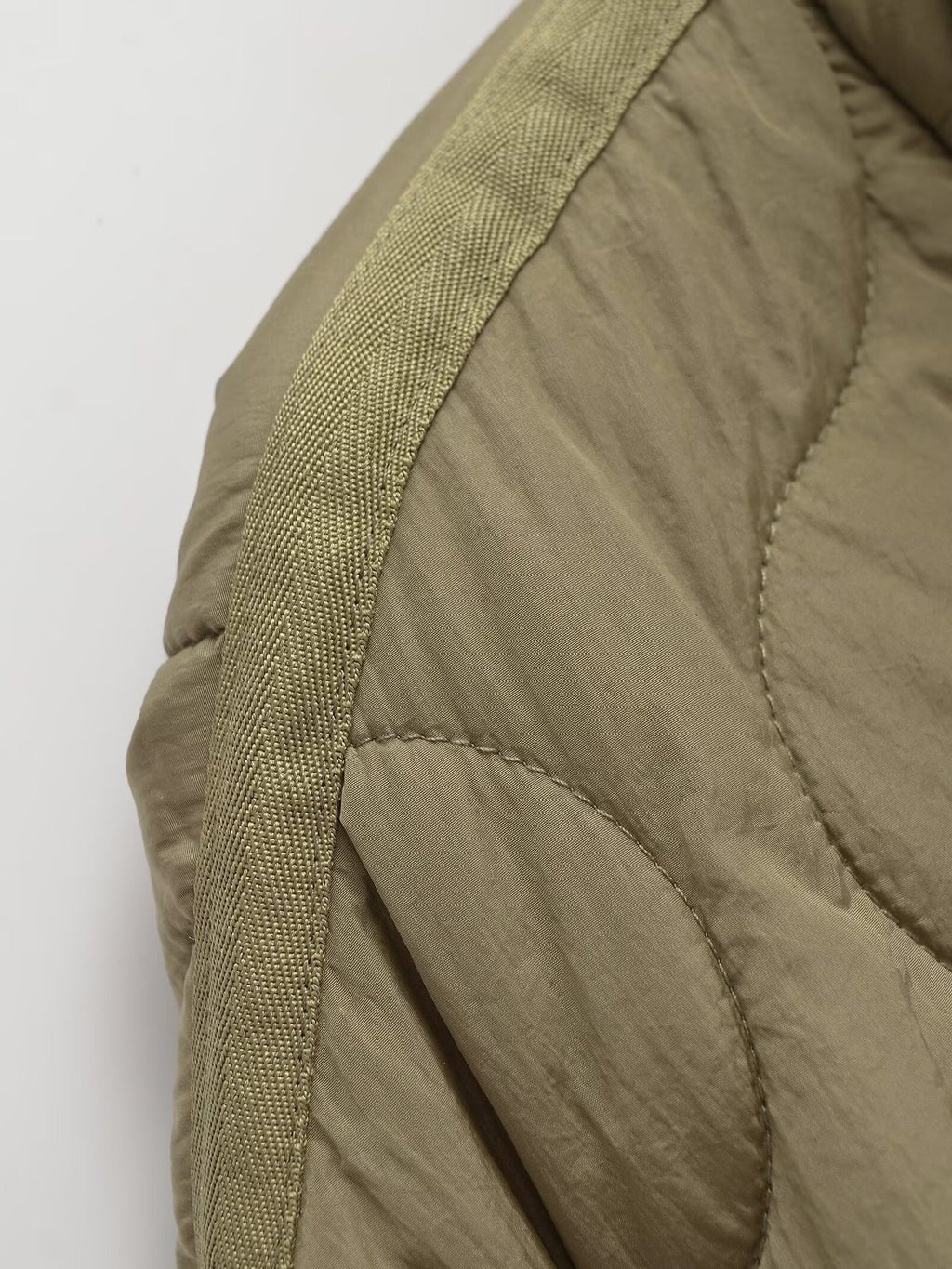 Cross-border European and American Women's AliExpress Explosions Stand Collar Corrugated Cotton-padded Jacket Cuff Drawstring Loose Jacket