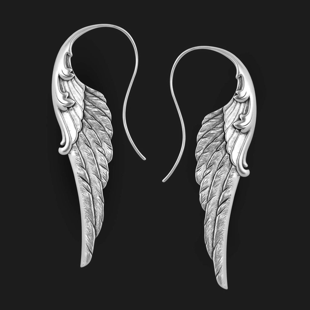 Hecheng Cross-border New Products Exaggerated Angel Wings Pendant Earrings Alloy Hook Earrings