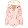 Foreign Trade Winter New Hot Hooded Waist Slimming Plus Velvet Thickened Warm Cotton Clothes Women's Mid-length Cotton-padded Jacket