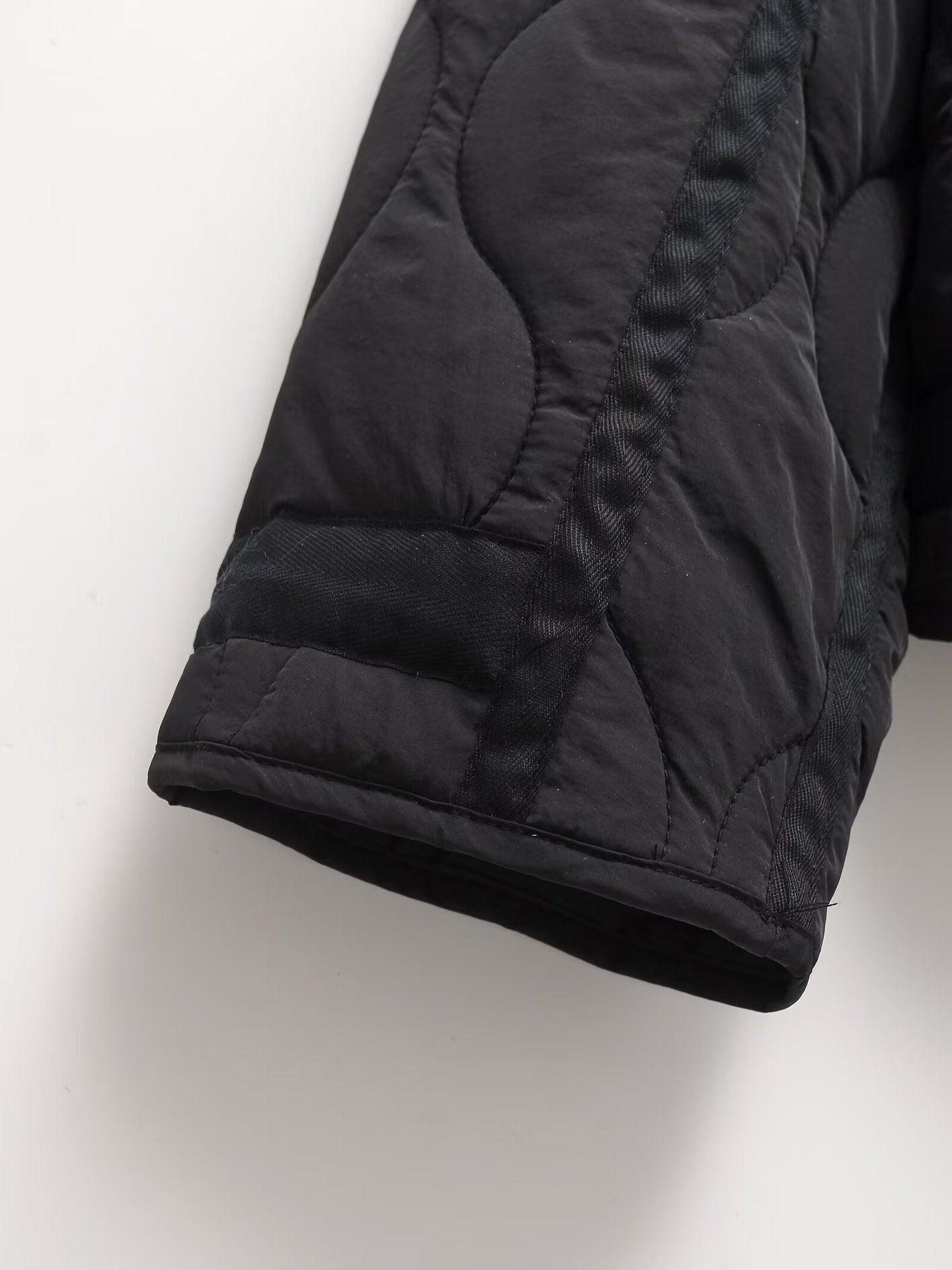 Cross-border European and American Women's AliExpress Explosions Stand Collar Corrugated Cotton-padded Jacket Cuff Drawstring Loose Jacket