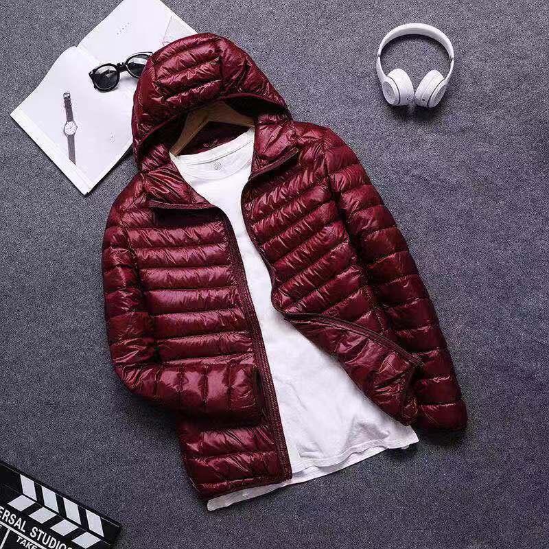 Cotton Outwear Men's Export Men's Lightweight Feather Cotton Outwear Winter Slim Hooded Stand Collar Pure Color Warm Vest Jacket for Men
