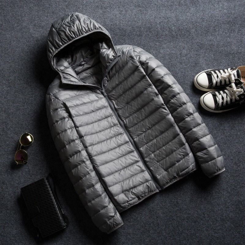Cotton Outwear Men's Export Men's Lightweight Feather Cotton Outwear Winter Slim Hooded Stand Collar Pure Color Warm Vest Jacket for Men