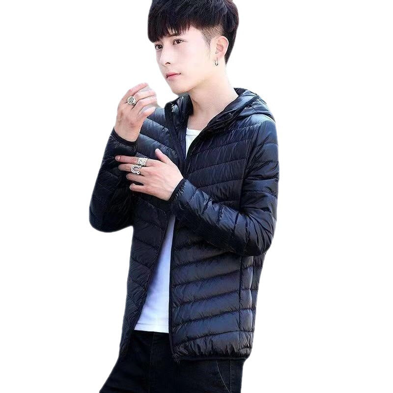 Cotton Outwear Men's Export Men's Lightweight Feather Cotton Outwear Winter Slim Hooded Stand Collar Pure Color Warm Vest Jacket for Men