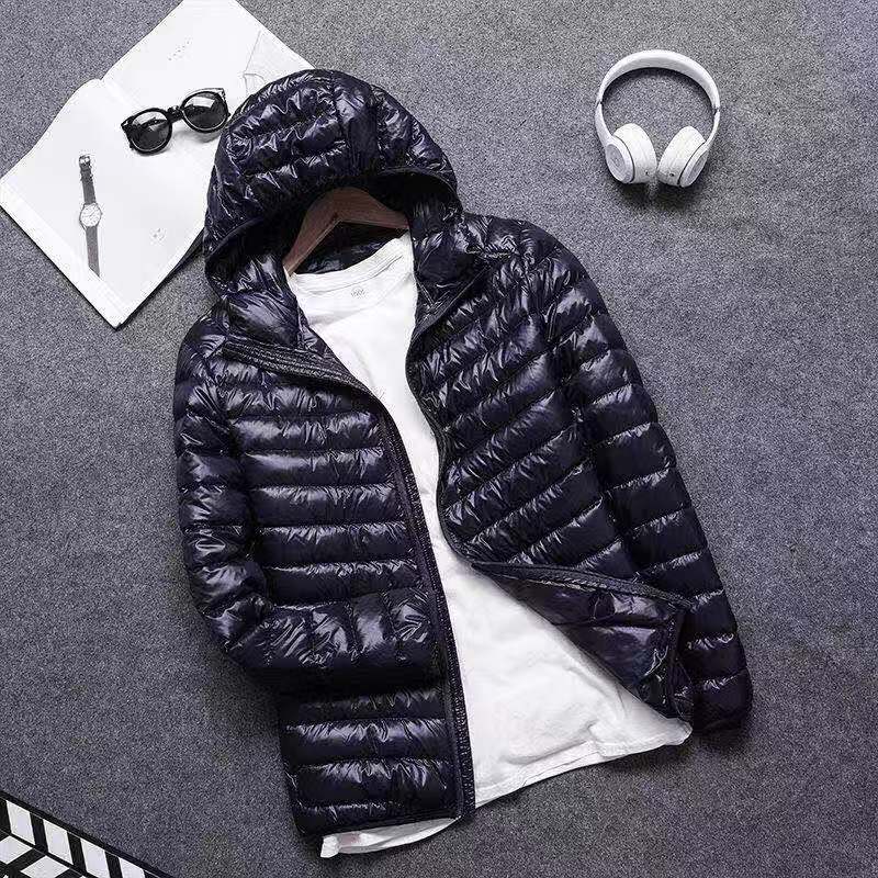 Cotton Outwear Men's Export Men's Lightweight Feather Cotton Outwear Winter Slim Hooded Stand Collar Pure Color Warm Vest Jacket for Men