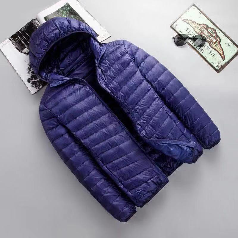Cotton Outwear Men's Export Men's Lightweight Feather Cotton Outwear Winter Slim Hooded Stand Collar Pure Color Warm Vest Jacket for Men
