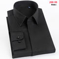 Men's French Cufflinks Shirt Business Formal Dress Sleeve Studs Solid Color Non-ironing Double Stacked Sleeve Hidden Button Shirt Slim-fit Korean Style