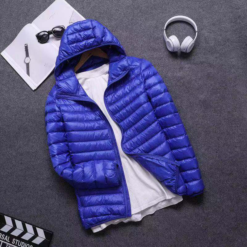 Cotton Outwear Men's Export Men's Lightweight Feather Cotton Outwear Winter Slim Hooded Stand Collar Pure Color Warm Vest Jacket for Men