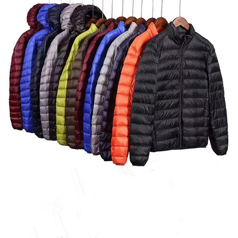 Cotton Outwear Men's Export Men's Lightweight Feather Cotton Outwear Winter Slim Hooded Stand Collar Pure Color Warm Vest Jacket for Men