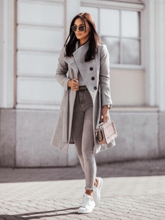 2026 Autumn/Winter European and American New Cross-Border Women's Clothing Amazon Woolen Coat Solid Color Tie-Up Mid-Length Woolen Jacket