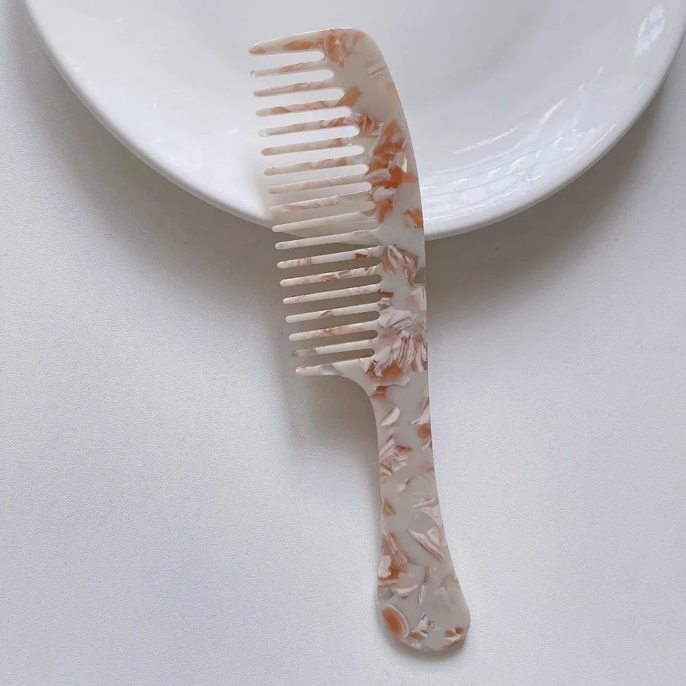Acetate Hair Combs Wide Teeth Anti-static Massage Hair Brush Hairdressing Colorful Hairdress Traveling Accessories Salon Styling