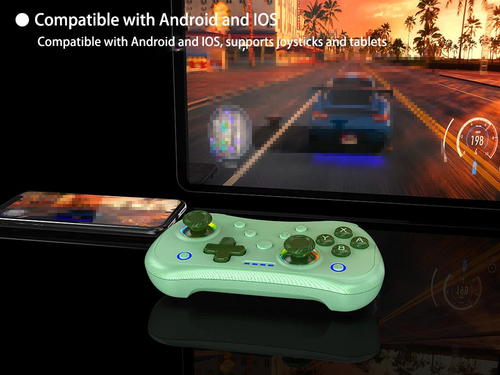Multi-Functional Wireless Game MINI Gamepad for Switch with RGB Lights and Hall Rocker,Support Burst Function