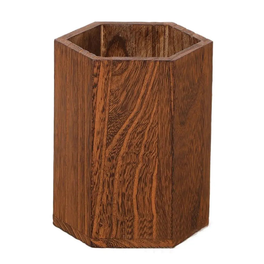 Desktop Storage Wooden Pen Holders Multifunctional Large Capacity Pencil Organizer Wooden INS Style Pen Holder Box