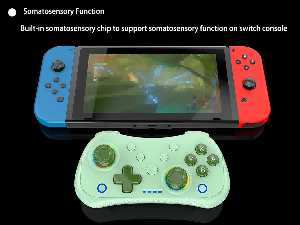 Multi-Functional Wireless Game MINI Gamepad for Switch with RGB Lights and Hall Rocker,Support Burst Function