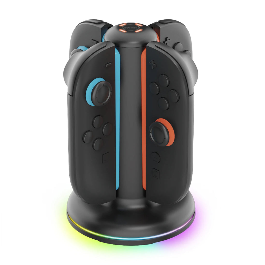 Charging Dock for Switch 2, Accessories for Switch 4 Joy con,Charger with 9 Touch LED Light Effects PG-SW2052