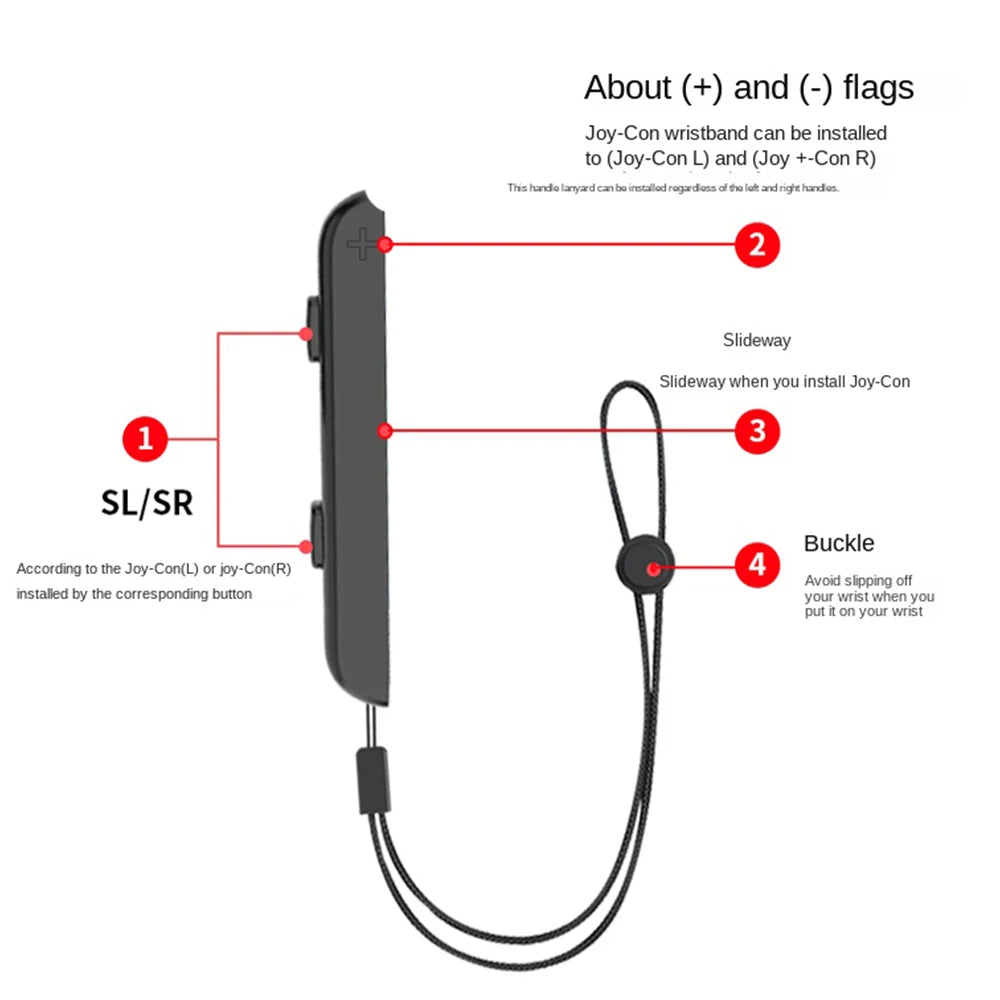Switch Wrist Strap for JoyCon Controller Easily Press SL/SR Nintend Switch Joy-Con Wrist Strap Video Game JoyCon Accessories