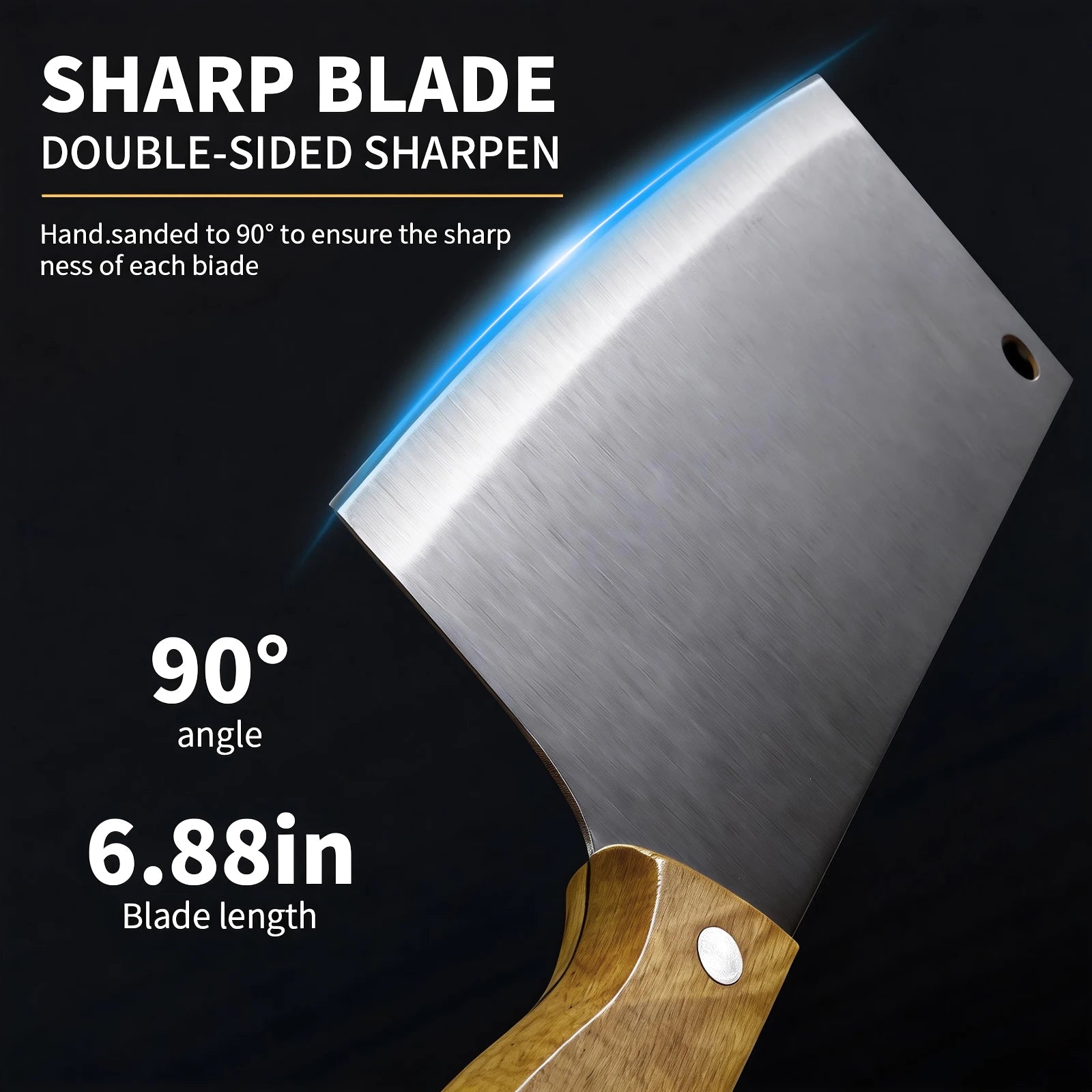 Kitchen knife,Stainless steel Wooden handle Kitchen Knives, Multi-functional Slicing knife Chef Meat Knife Kitchen Cooking tools