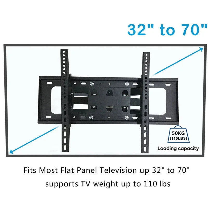 TV Wall Mount Adjustable TV Mount Bracket for 32-70 Inch Screen TV ,Floating TV Stand Swivel Tilt Horizontal TV Bracket