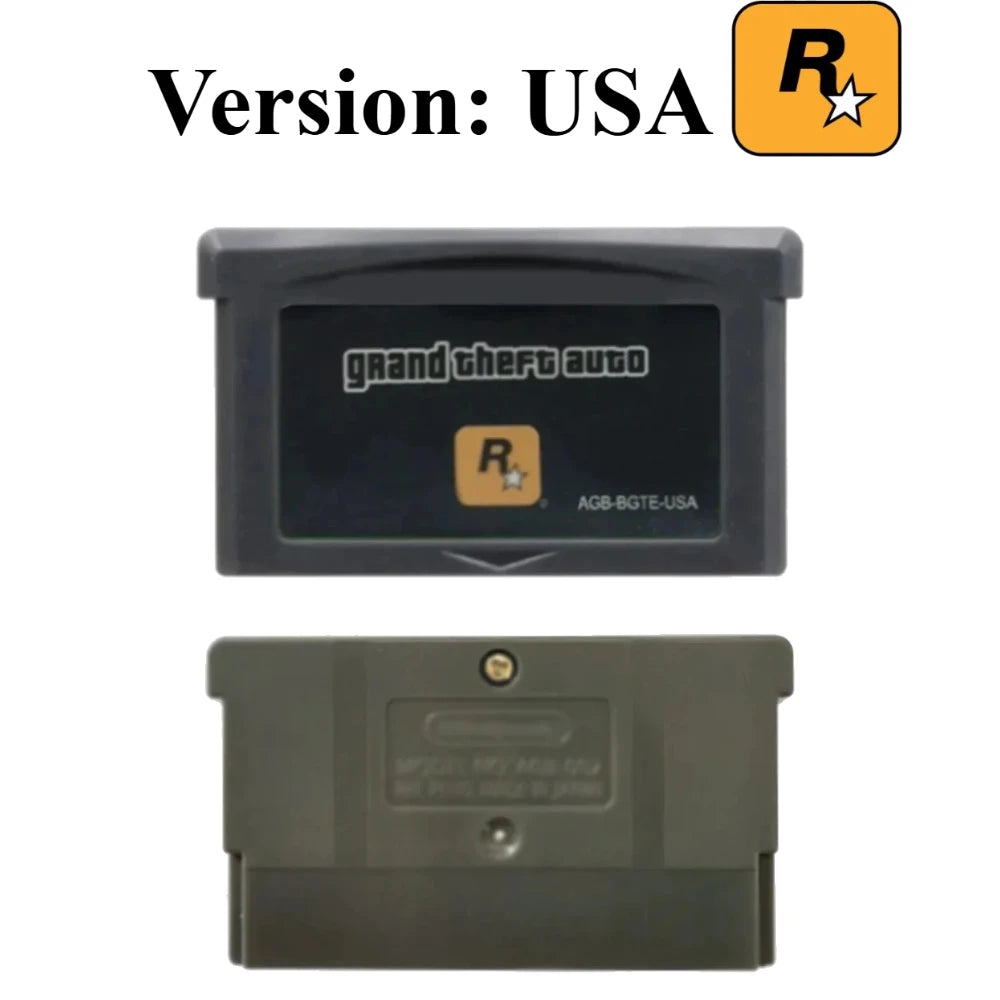 USA/EUR GBA Game Cartridge 32-Bit Video Game Console Card Grand Theft Auto Advance GBA Game 32-Bit Video Game English version