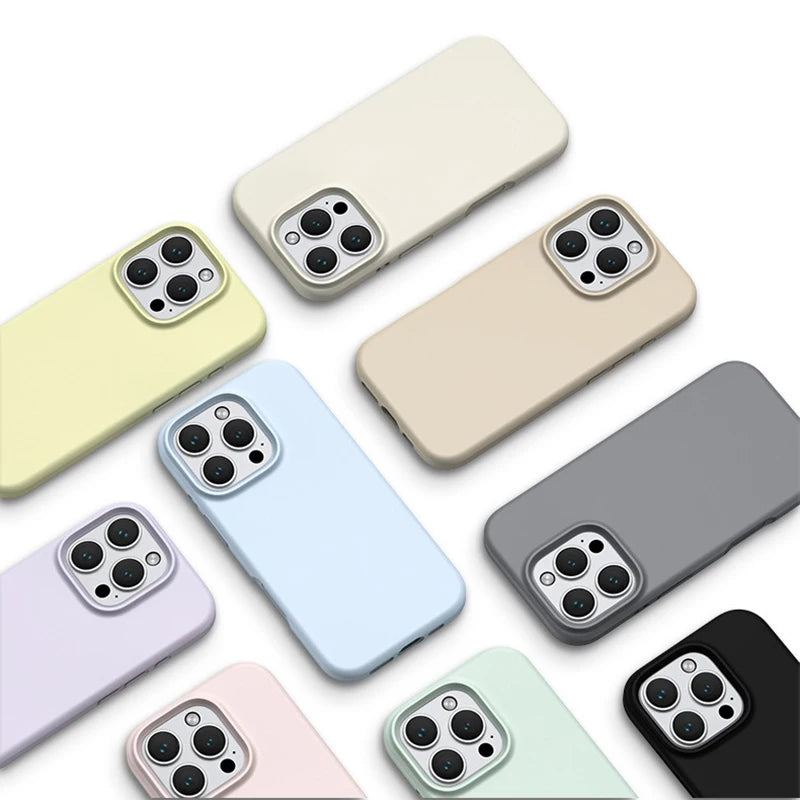 Luxury Case For iPhone 17 16 15 14 13 12 11 Pro Max Simple Cute Cover For iPhone Air 16 15 14 Plus Protective Cases Accessories