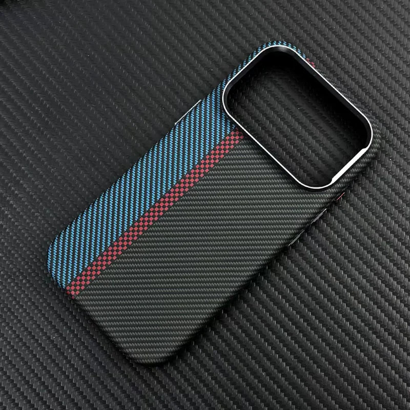 Carbon Fiber Texture Magnetic Armor Case For iphone 17 17Pro Max 16 Pro 15 14 13 Ultrathin Alloy Lens Wireless Charge Hard Cover