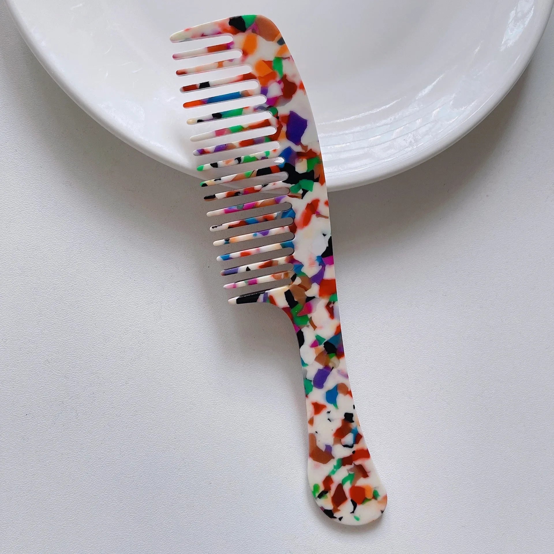 Acetate Hair Combs Wide Teeth Anti-static Massage Hair Brush Hairdressing Colorful Hairdress Traveling Accessories Salon Styling