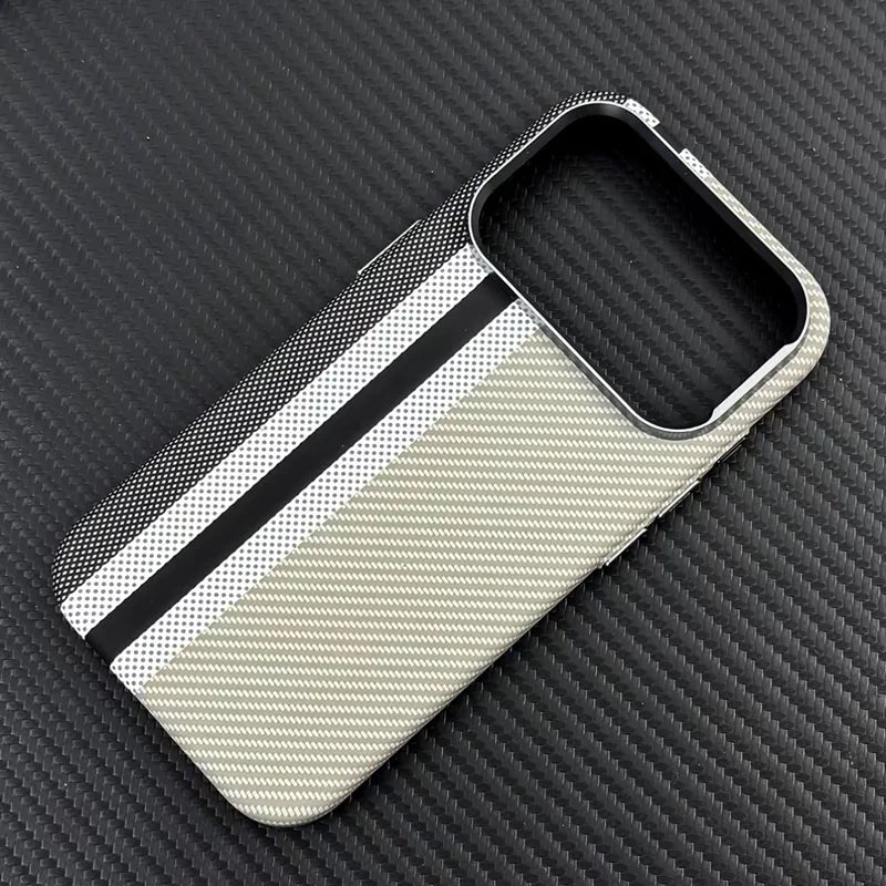 Carbon Fiber Texture Magnetic Armor Case For iphone 17 17Pro Max 16 Pro 15 14 13 Ultrathin Alloy Lens Wireless Charge Hard Cover