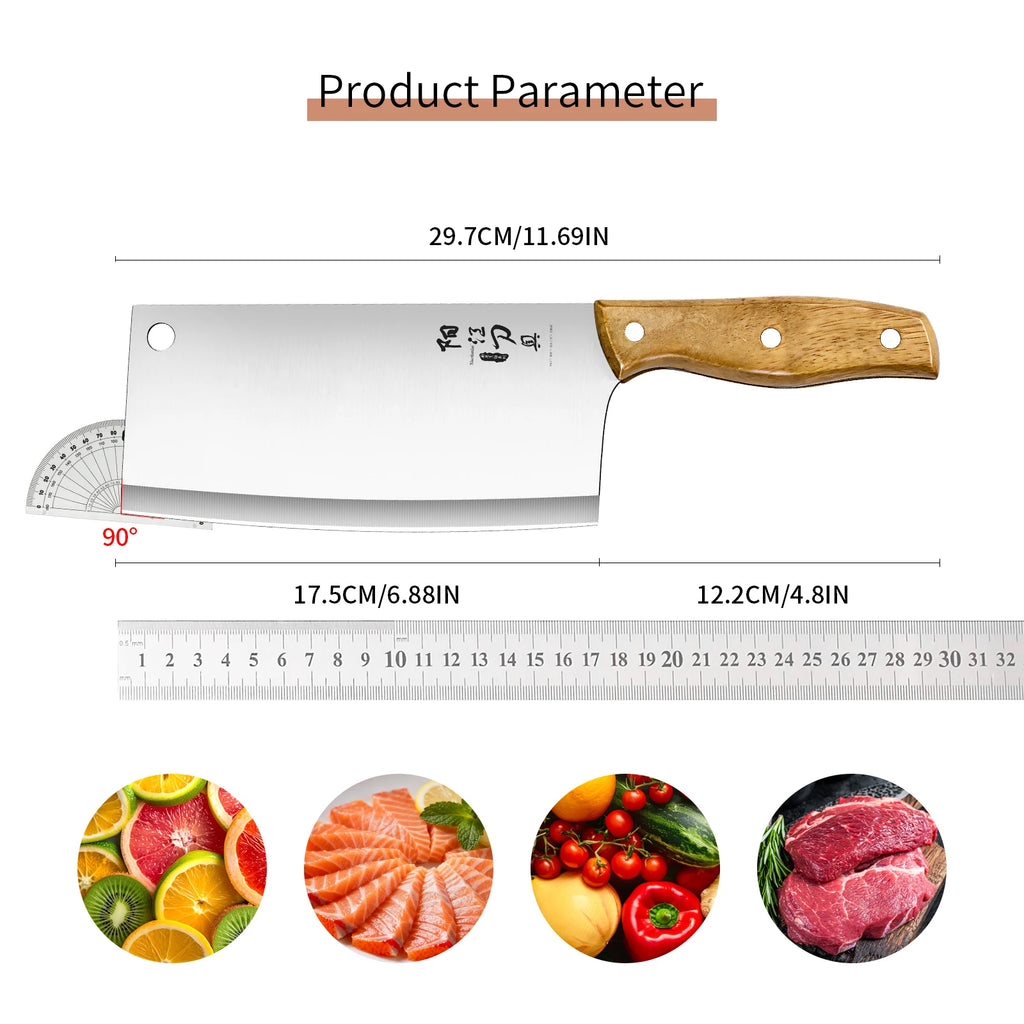 Kitchen knife,Stainless steel Wooden handle Kitchen Knives, Multi-functional Slicing knife Chef Meat Knife Kitchen Cooking tools