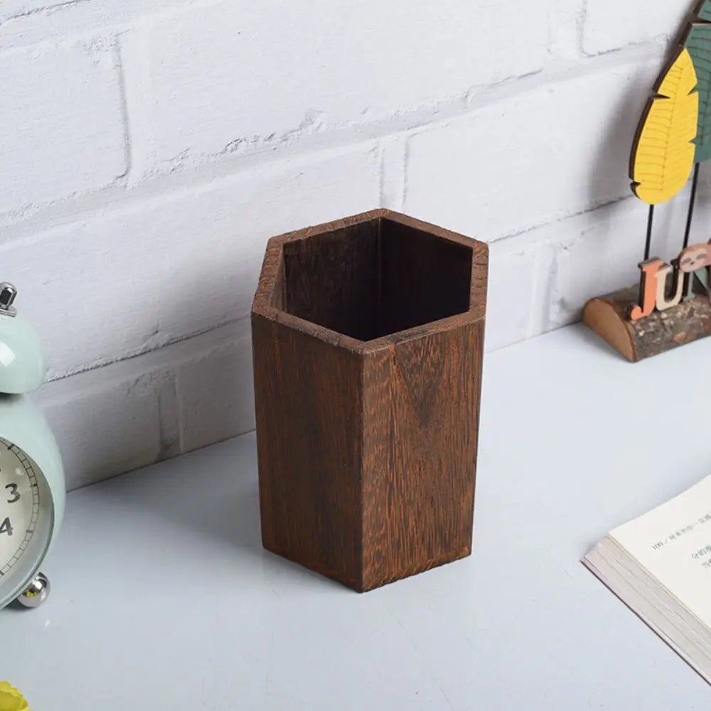 Desktop Storage Wooden Pen Holders Multifunctional Large Capacity Pencil Organizer Wooden INS Style Pen Holder Box