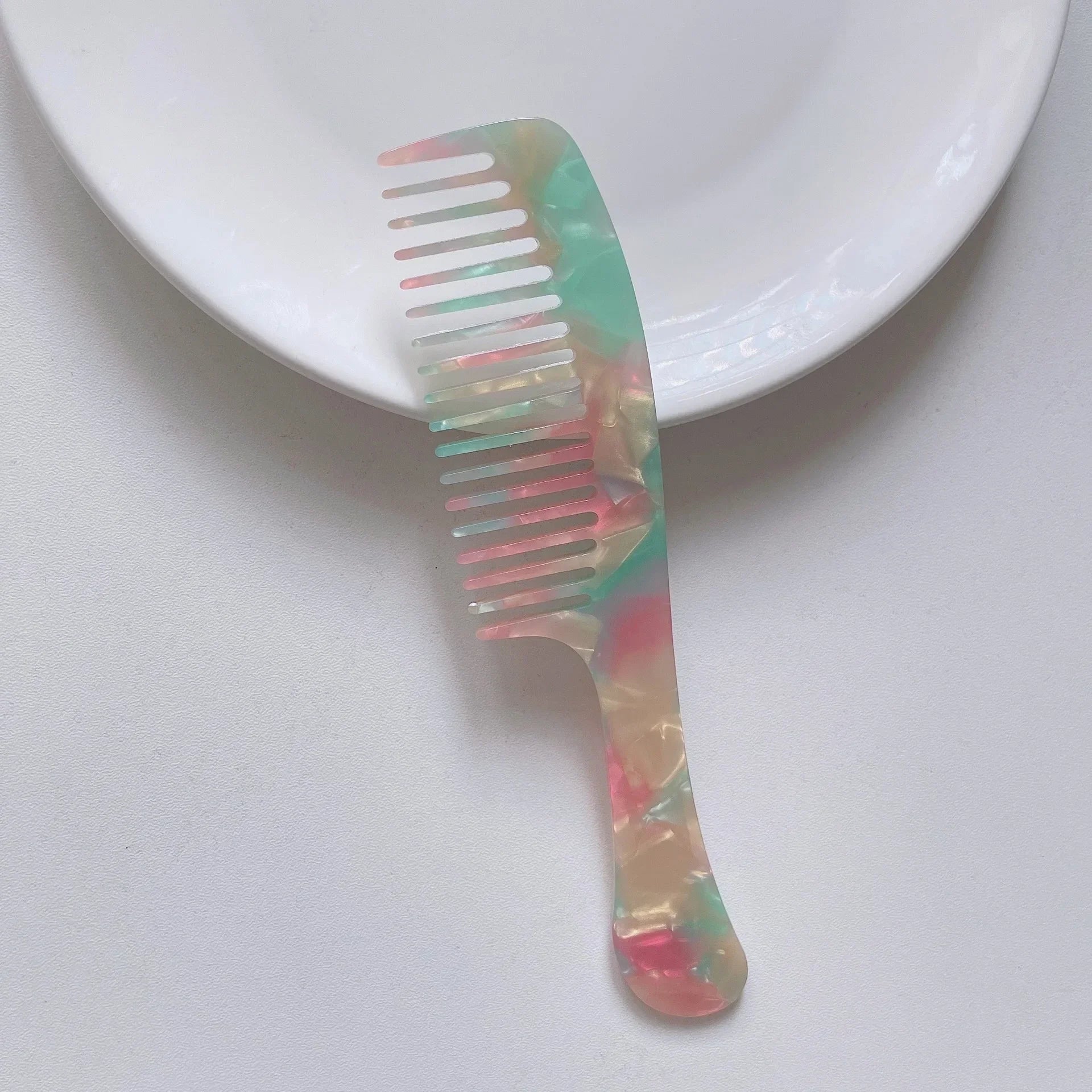 Acetate Hair Combs Wide Teeth Anti-static Massage Hair Brush Hairdressing Colorful Hairdress Traveling Accessories Salon Styling