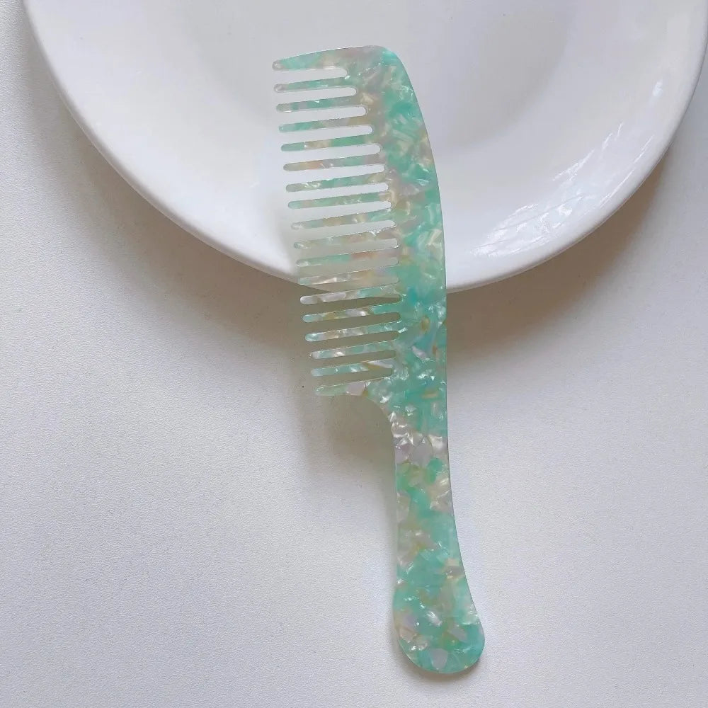 Acetate Hair Combs Wide Teeth Anti-static Massage Hair Brush Hairdressing Colorful Hairdress Traveling Accessories Salon Styling