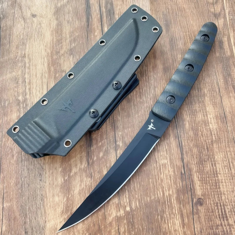Outdoor survival straight knife self-defense wilderness survival tactics, outdoor multi-purpose knife with K sheath