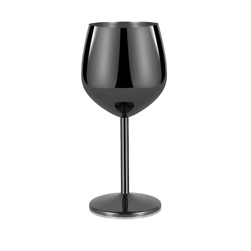 500ML Stainless Steel Red Wine Cocktail Glass Unbreakable Metal Tall Champagne Glass KTV Bar Goblet European style wine glass
