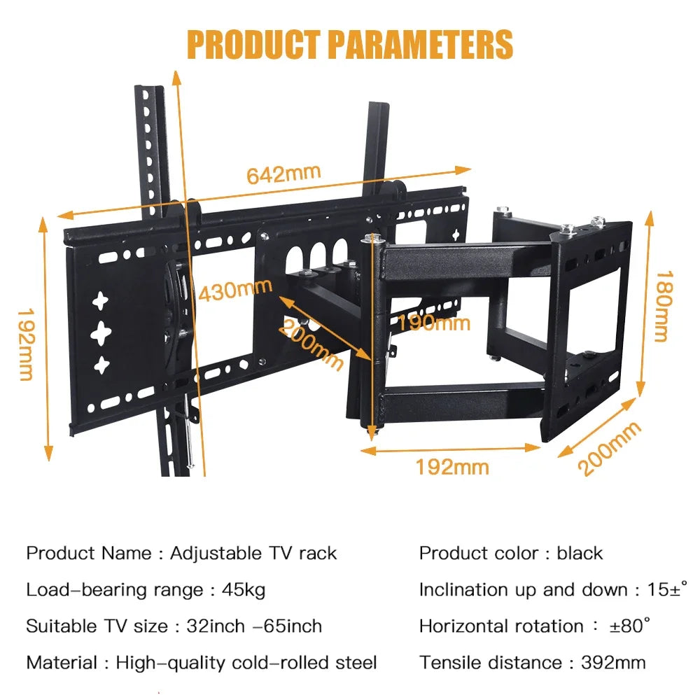 TV Wall Mount Adjustable TV Mount Bracket for 32-70 Inch Screen TV ,Floating TV Stand Swivel Tilt Horizontal TV Bracket