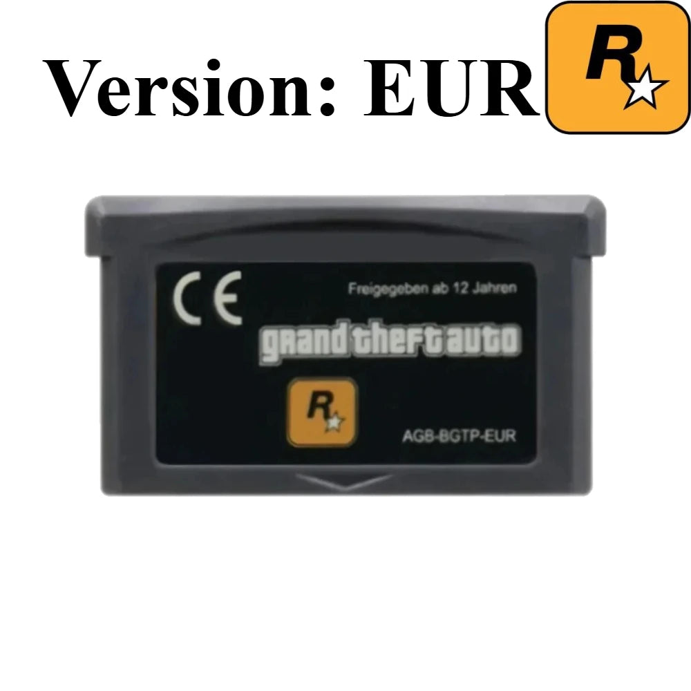 USA/EUR GBA Game Cartridge 32-Bit Video Game Console Card Grand Theft Auto Advance GBA Game 32-Bit Video Game English version