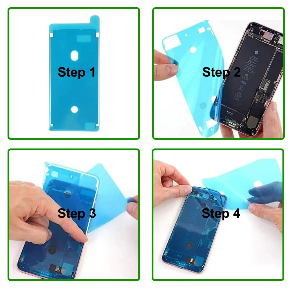 10Pcs LCD Display Front Side Waterproof Seal Stickers for iPhone 6/7/8/X/XS/XR/11/12/13/14/15 - Adhesive Protection Seals